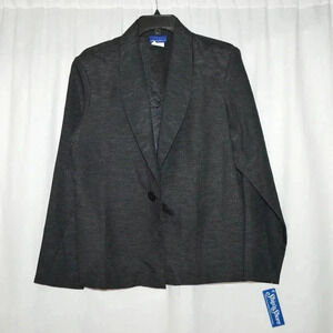 Ship N Shore Black Textured Polyester Blazer